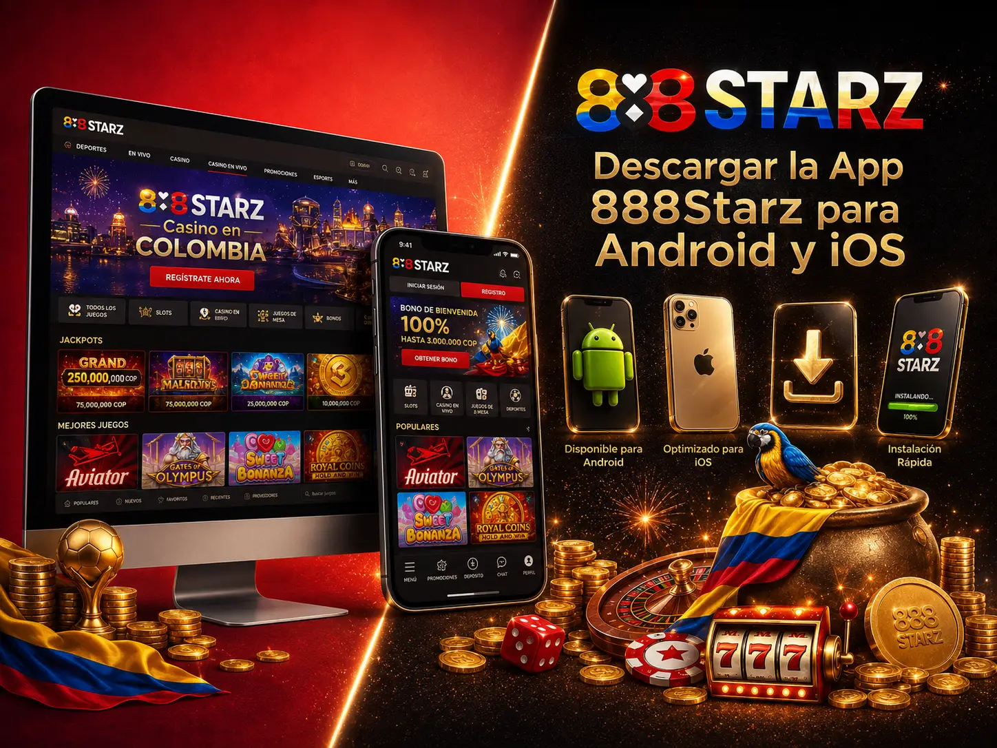 Descargar la App 888Starz para Android y iOS en Colombia