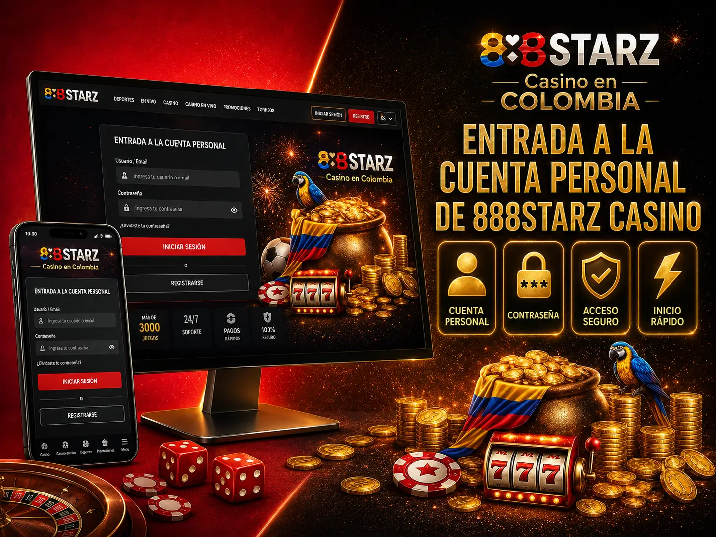Entrada a la Cuenta Personal de 888Starz Casino